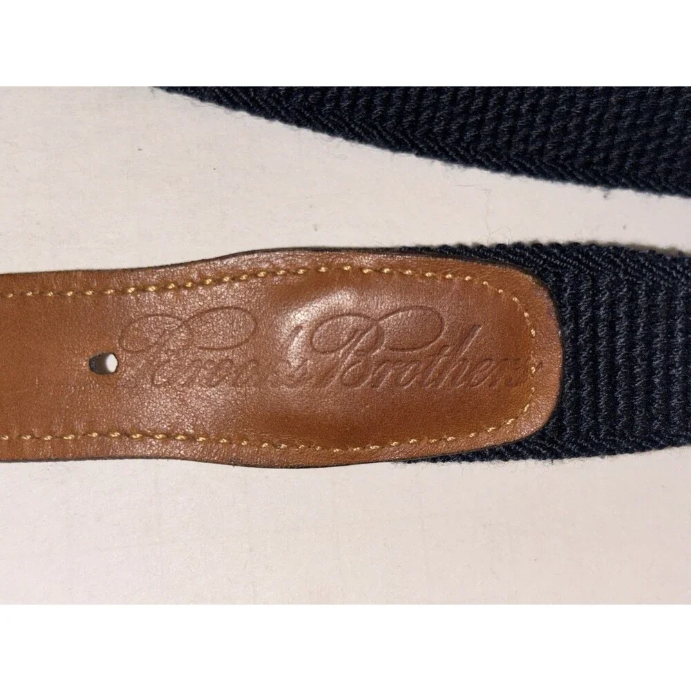 Brooks Brothers Leather Stretch Belt Blue and Brown Size 32 USA Made